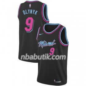 NBA Mænd Trøje Miami Heat Kelly Olynyk 9 2018-19 Nike City Edition Sort Swingman